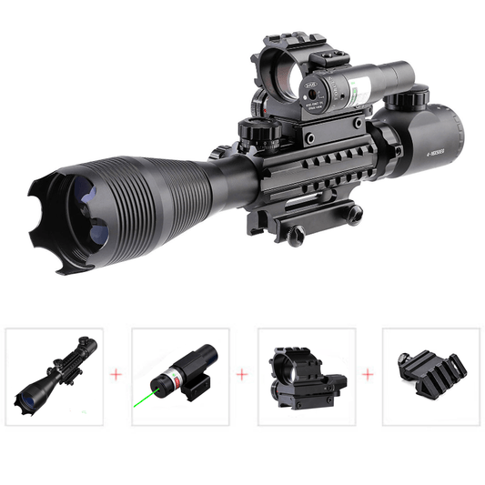 TAC - 2: 4 Piece 4 - 16x50 Illuminated Reticle Scope Package - Aimoptic