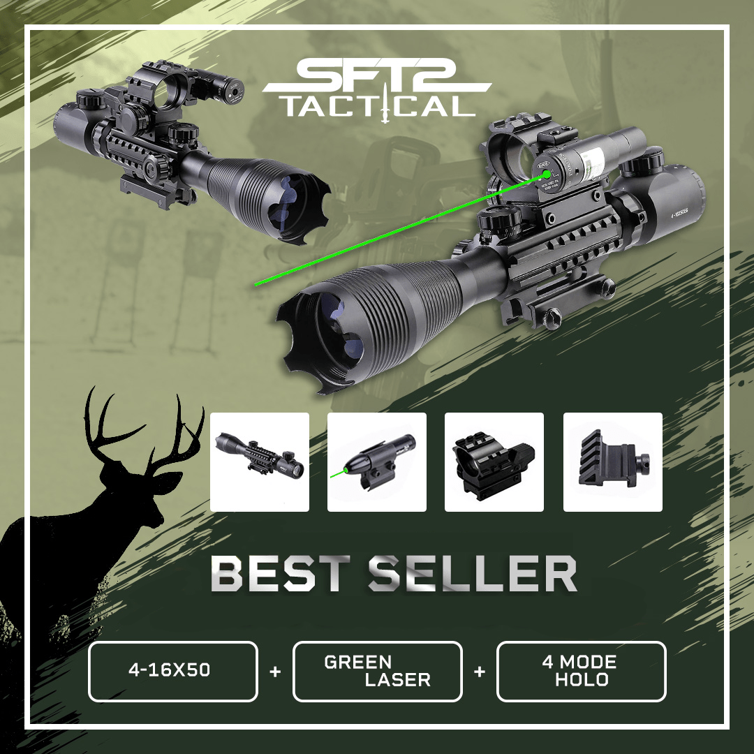 TAC - 2: 4 Piece 4 - 16x50 Illuminated Reticle Scope Package - Aimoptic