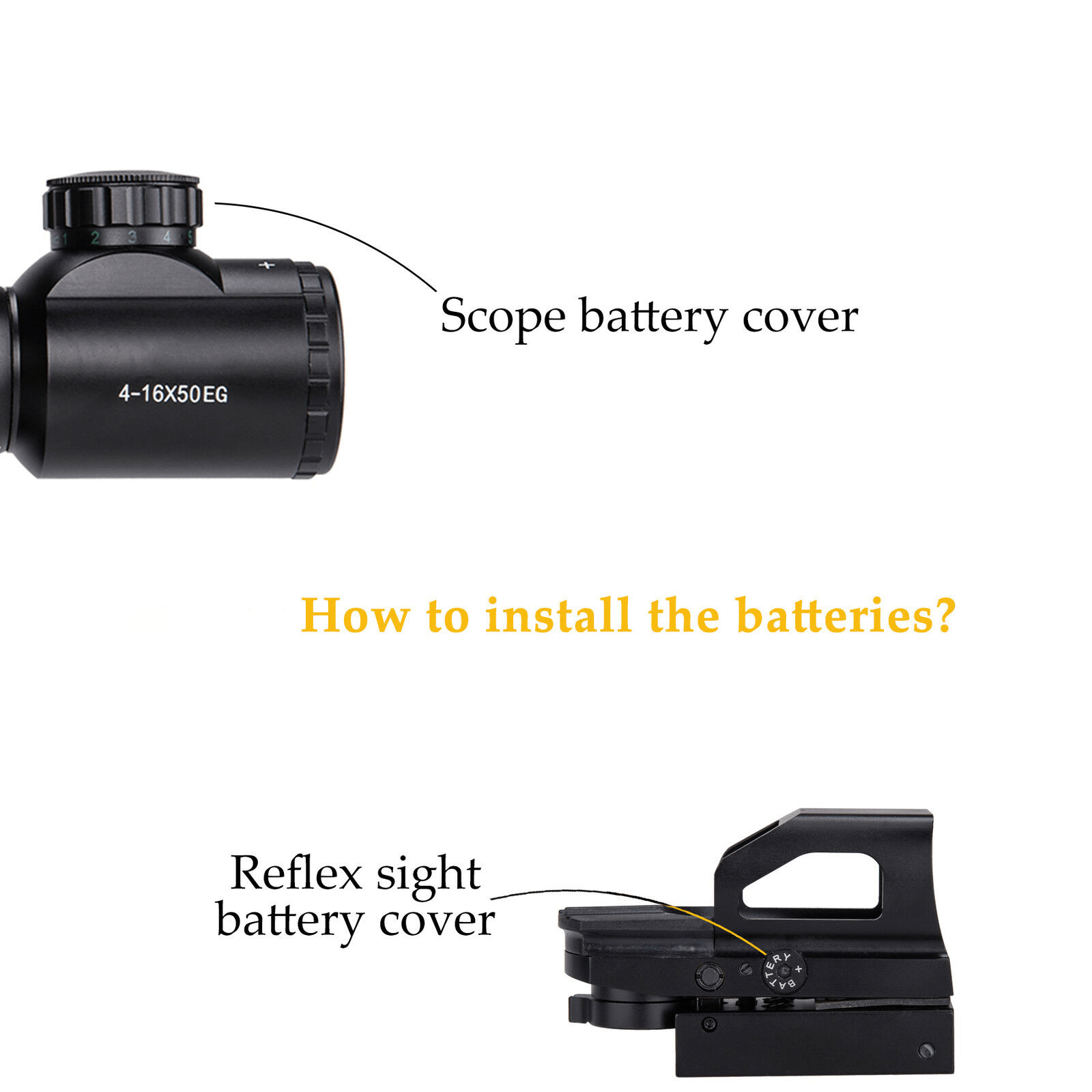 TAC - 3: 4 Piece 4 - 16x50 Illuminated Reticle Scope Package - Aimoptic