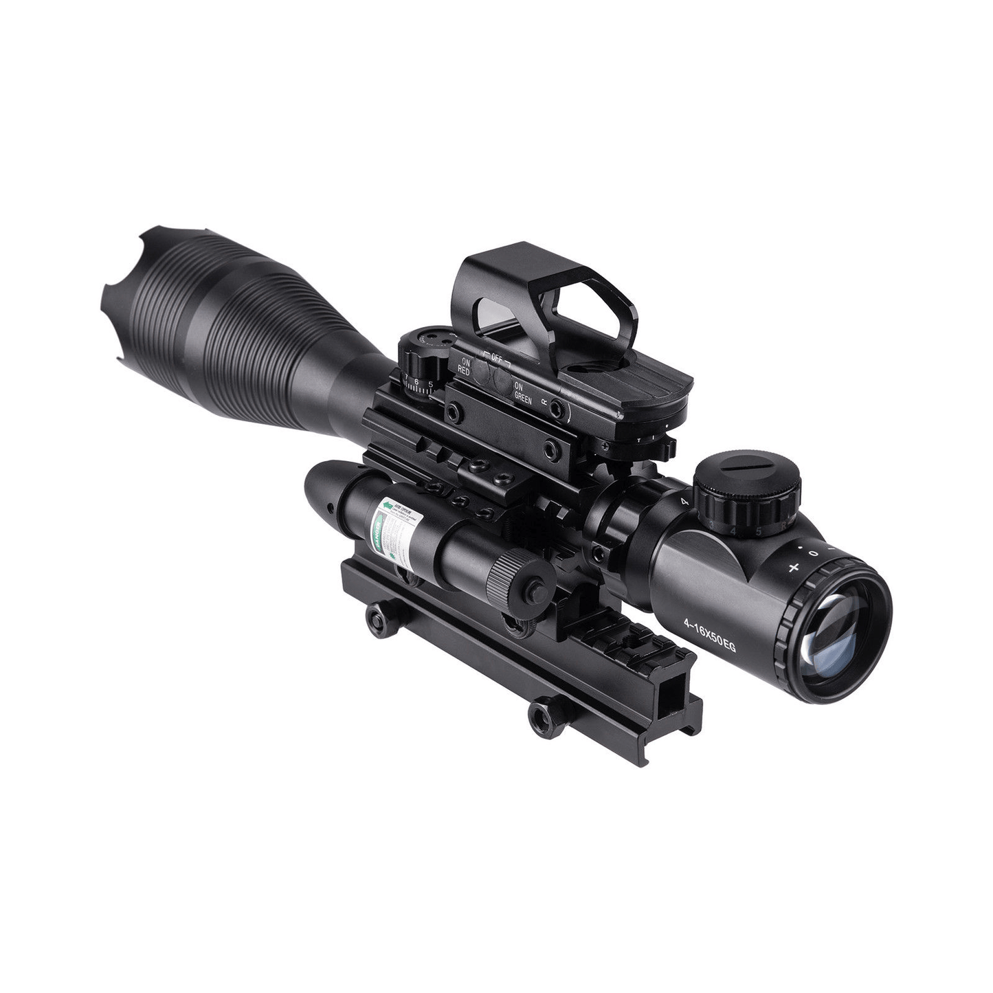 TAC - 3: 4 Piece 4 - 16x50 Illuminated Reticle Scope Package - Aimoptic