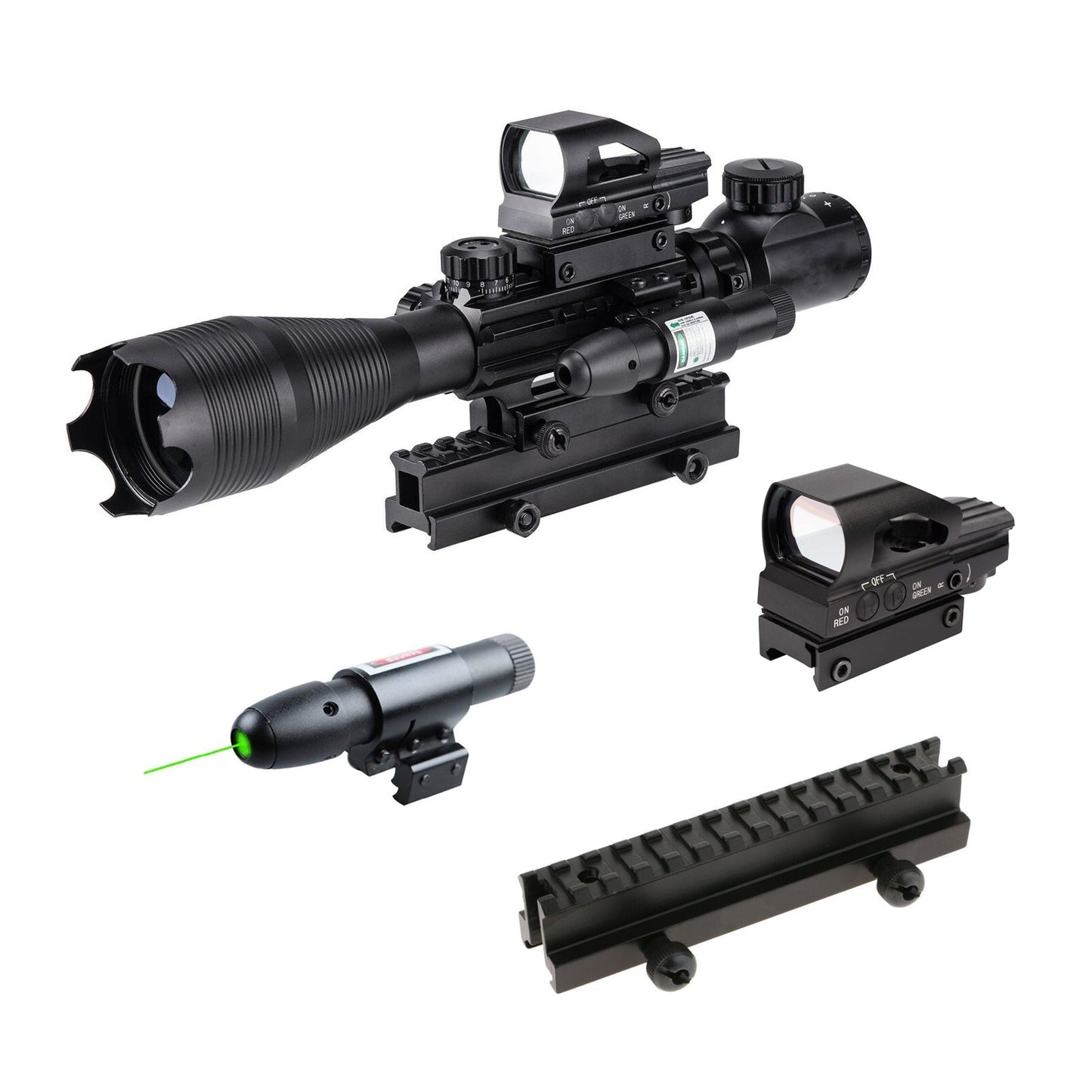 TAC - 3: 4 Piece 4 - 16x50 Illuminated Reticle Scope Package - Aimoptic