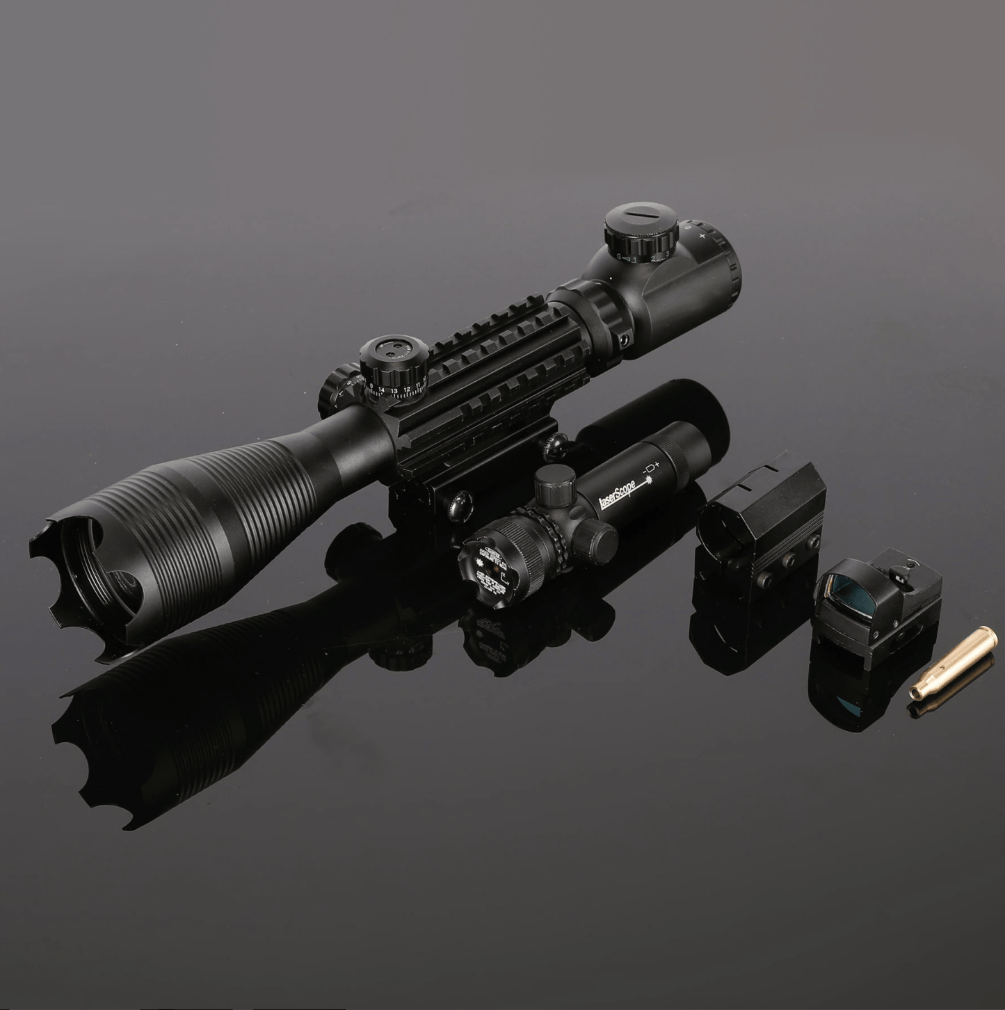 TAC - 4: 4 Piece 4 - 16x50 Illuminated Reticle Scope Package - Aimoptic
