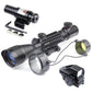TAC - 5: 4 - 12x50 Illuminated Reticle Scope Package - Includes 4 Mode Dot Sight and Green or Red Laser - Aimoptic