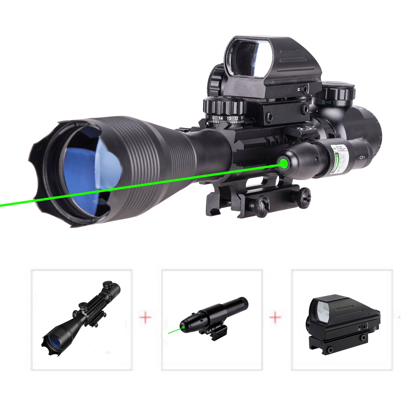 TAC - 6: 4 - 12x50 Illuminated Reticle Scope Package - Aimoptic