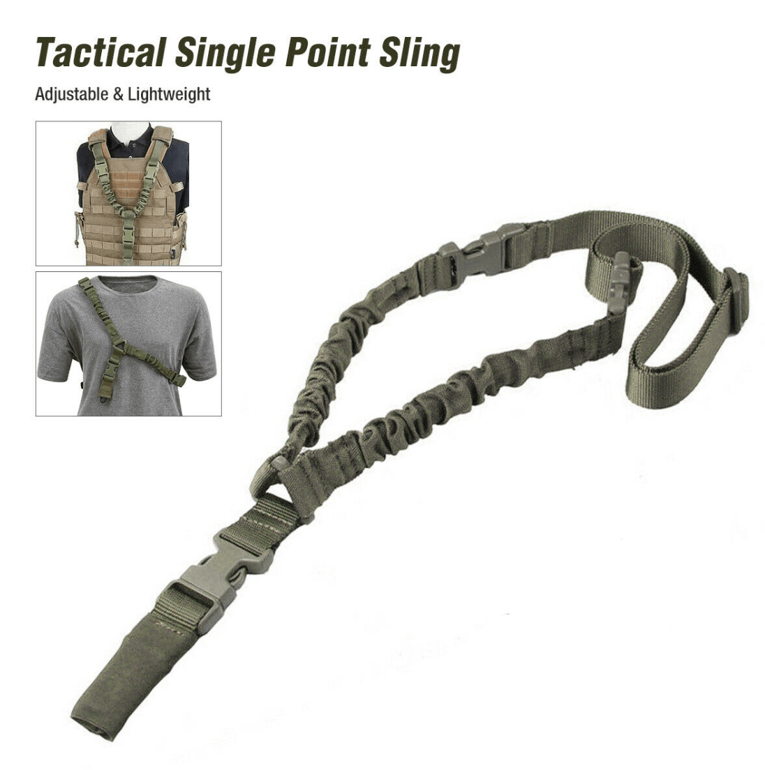 Tactical Single Point Bungee Sling - Aimoptic