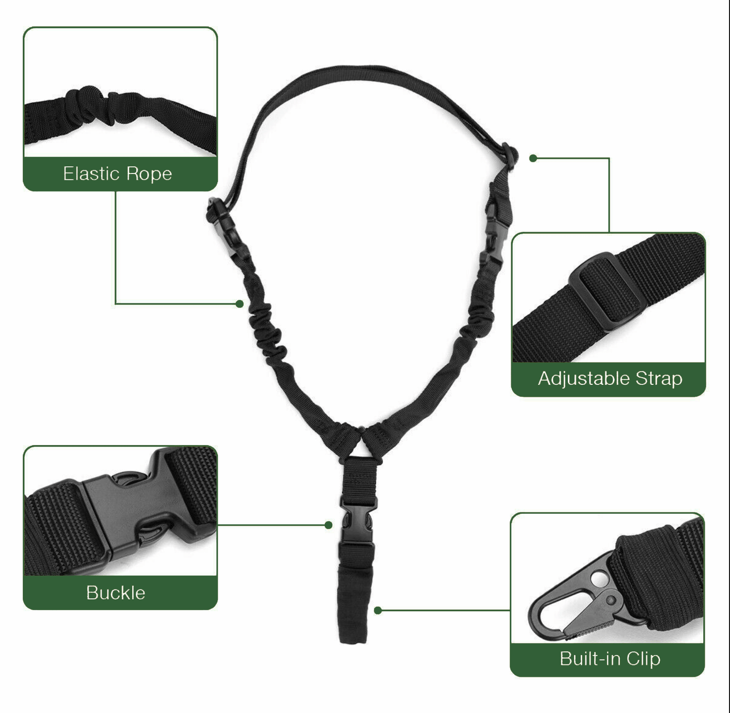 Tactical Single Point Bungee Sling - Aimoptic