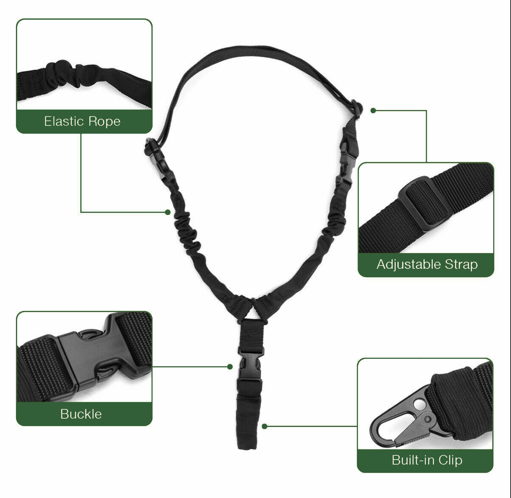 Tactical Single Point Bungee Sling - Aimoptic