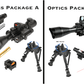 The AR - 15 5 Piece Package w/ Illuminated Scope, Green Laser,Dot Sight, .223 Bore Sight and Bipod - Aimoptic