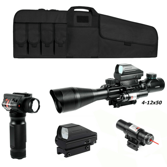 The AR - 15 Liberty Package with Illuminated Scope, Vertical Foregrip and 41" Liberty Case - Aimoptic