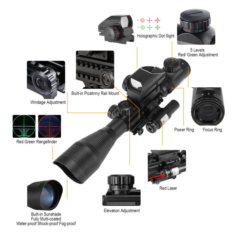 The Performance 5 Piece Package with Illuminated Scope - Aimoptic