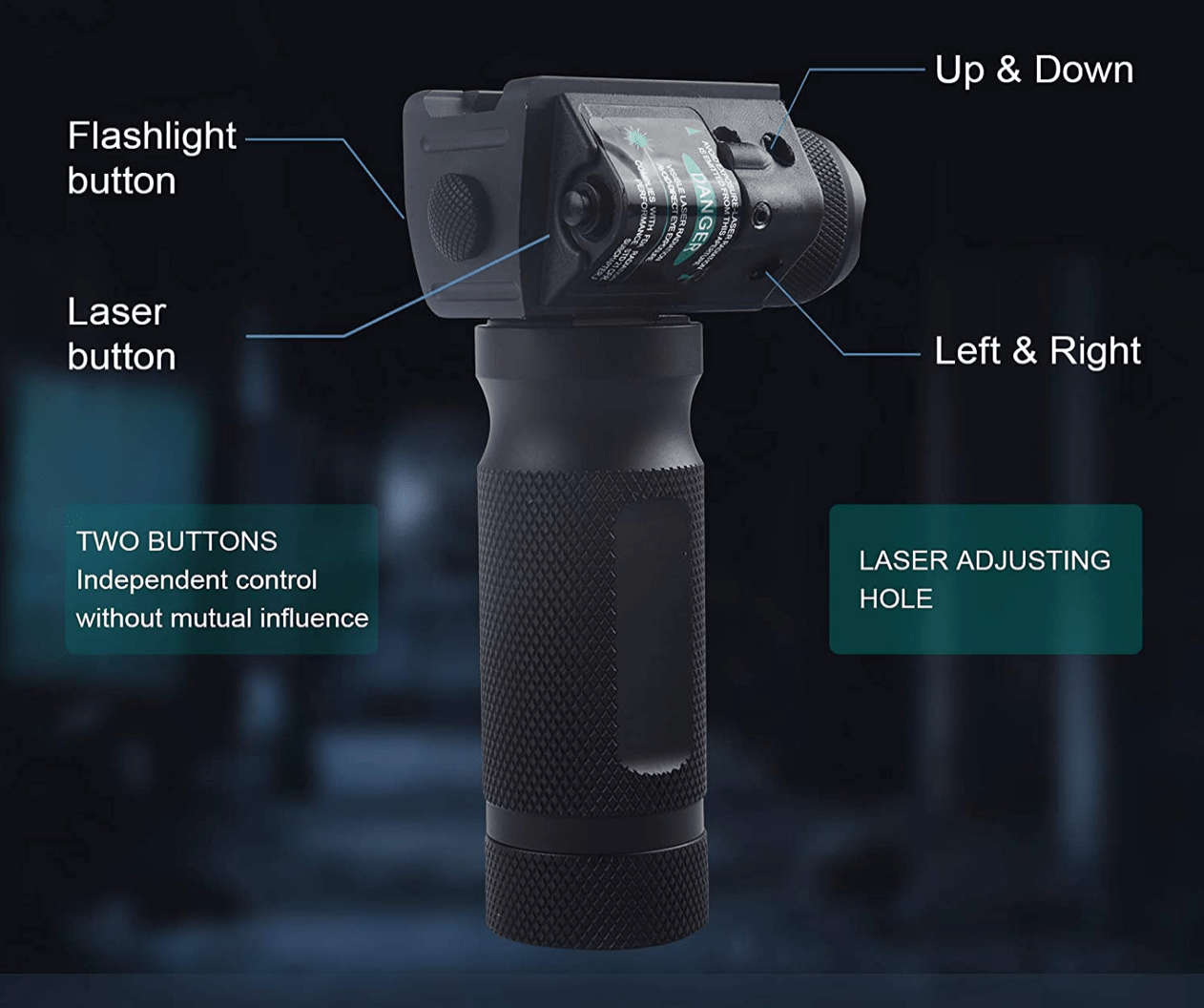 Vertical Foregrip 3 in 1 Flashlight - Aimoptic
