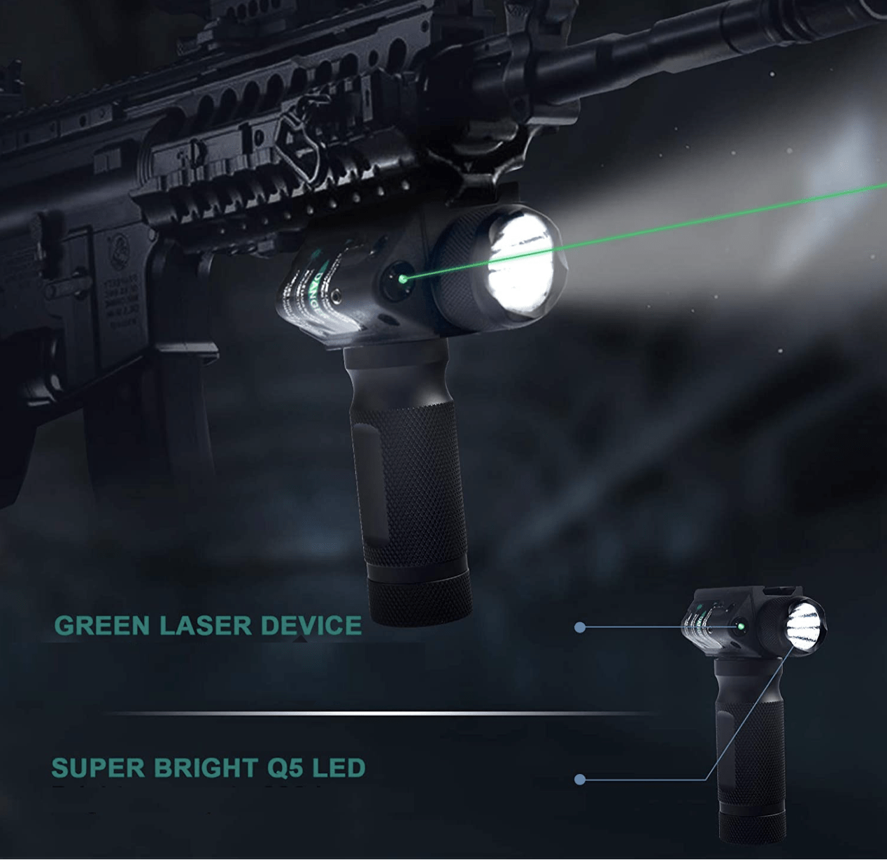 Vertical Foregrip 3 in 1 Flashlight - Aimoptic